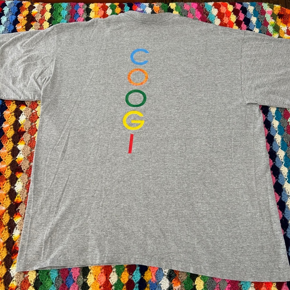 Vintage COOGI Australia USA Made Heather Rainbow Multi Logo Tee Unisex 9… - Picture 3 of 12